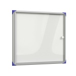 Informationsvitrine zur Wandaufhängung mit Rückwand Stahl weiß 